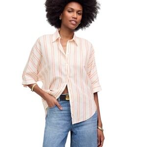 Madewell Oversized Pleated‎ Sleeve Button Up Shirt  XS